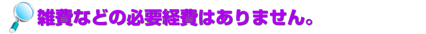 雑費などの必要経費はありません。